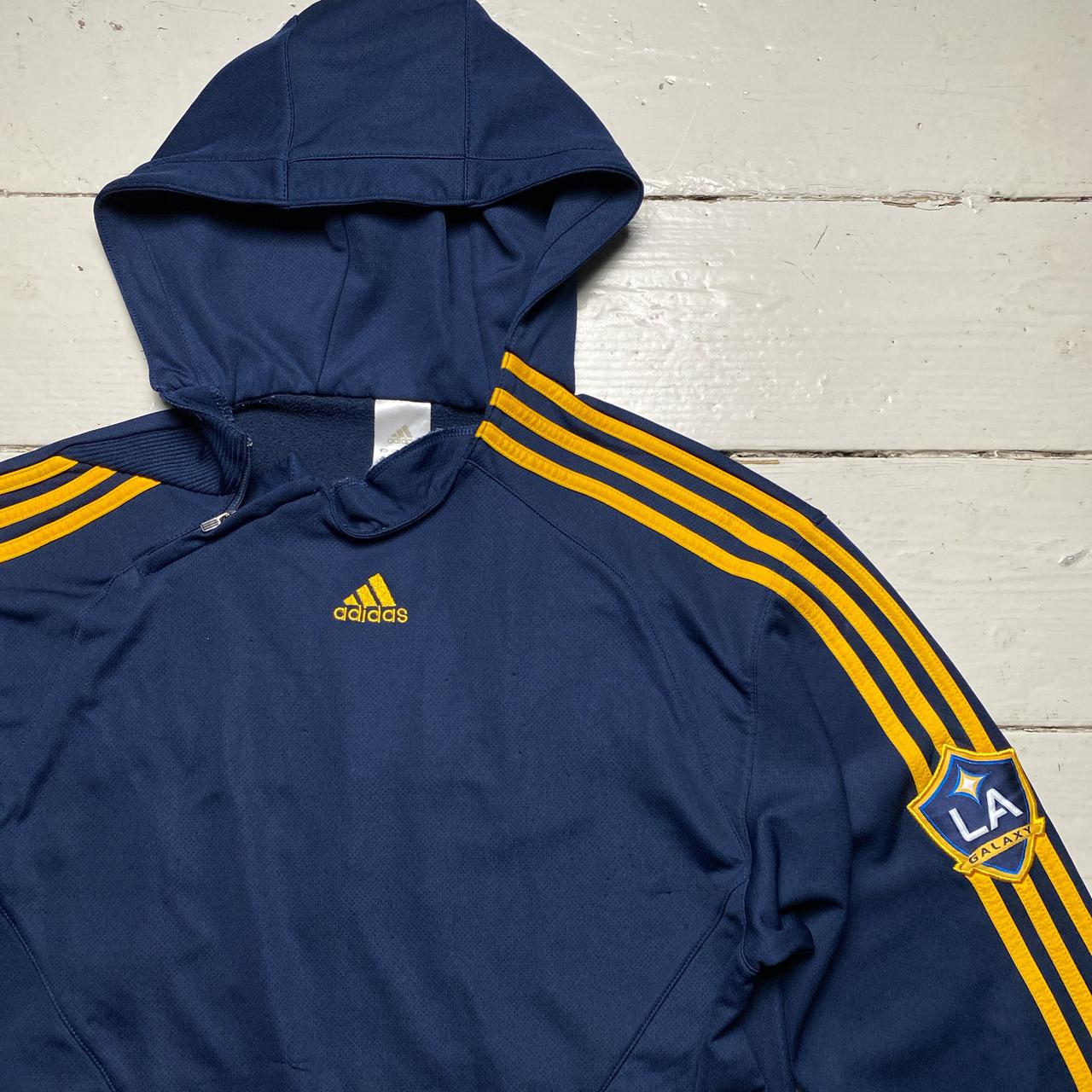 Adidas LA Galaxy David Beckham 23 Navy and Yellow Hoodie