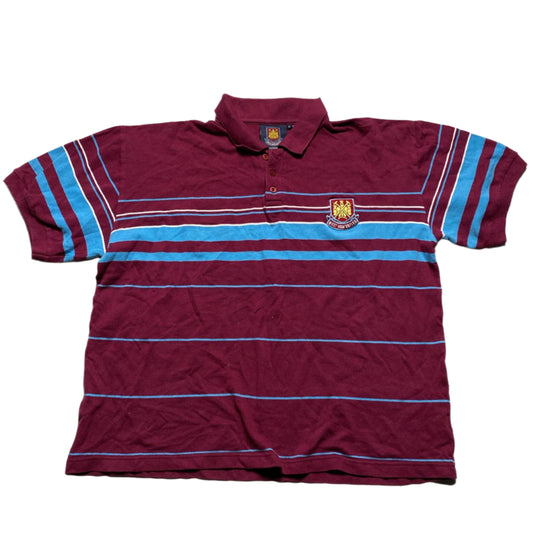 West Ham United Vintage Football Club Clarinet and Blue Polo Shirt (L)