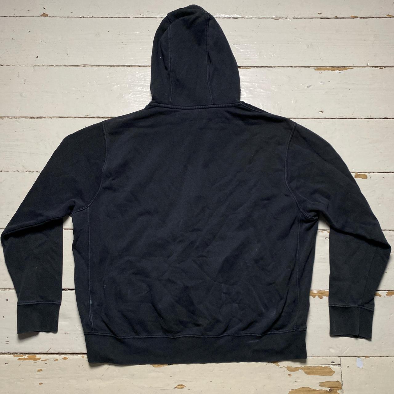 Nike Black and Blue Swoosh Hoodie