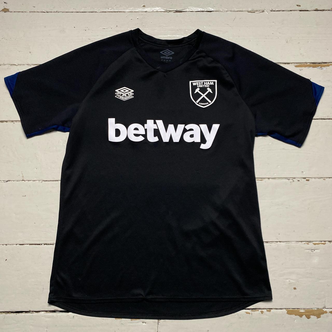 West Ham United Umbro Black and White Training Football Jersey