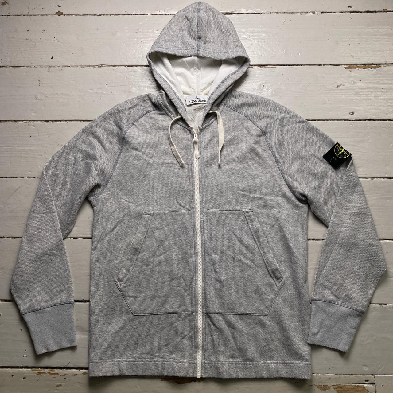 Stone Island Grey and White Light Hoodie