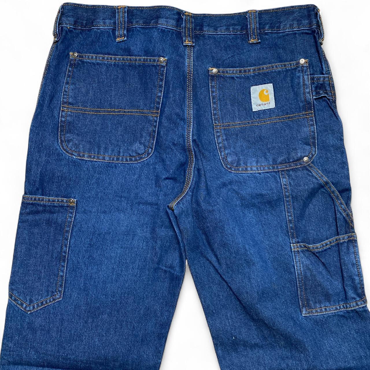 Carhartt Double Knee Carpenter Cargo Jeans Navy Blue (34W)