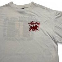Stussy Lion Rasta Vintage 90’s Single Stitch White T Shirt