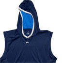 Nike Navy and White Swoosh Tennis Vintage Hooded Vest (M)