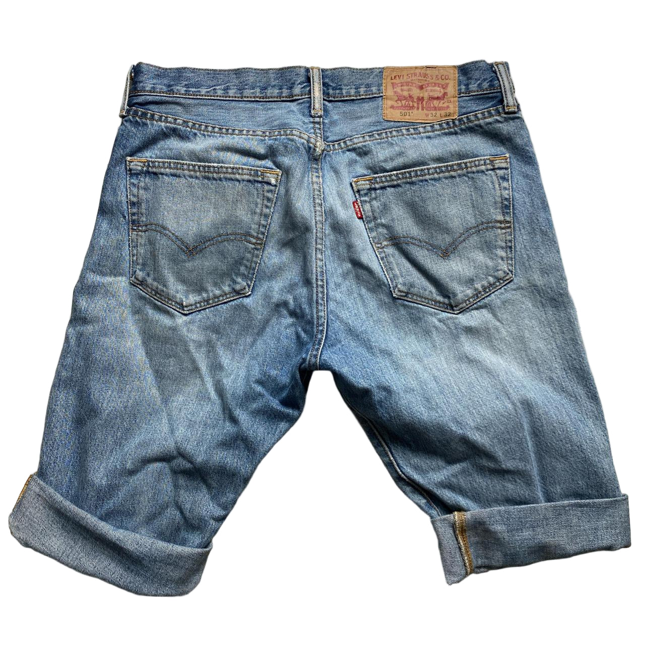 Levis Vintage 501 Jean Short Jorts Light Stonewash Blue (32W)