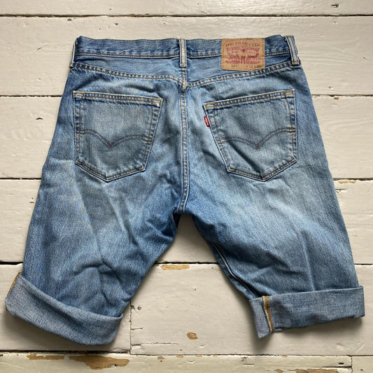 Levis Vintage 501 Jean Short Jorts Light Stonewash Blue