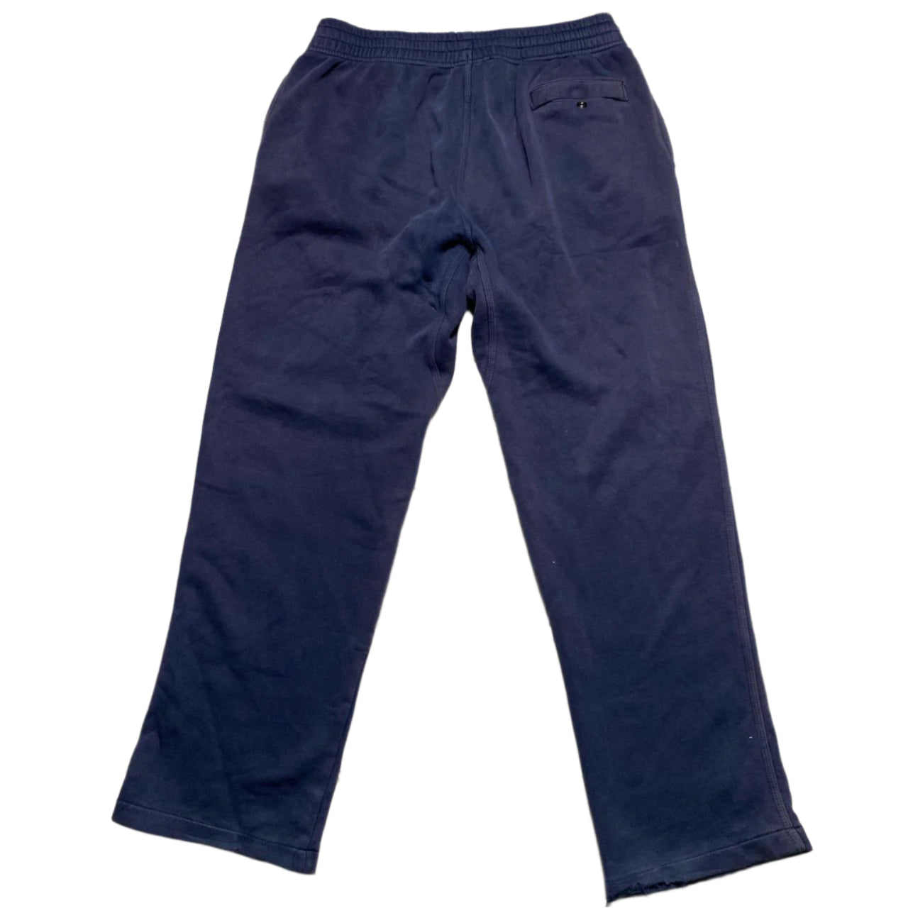 Nike Club Navy and White Spellout Joggers (L)