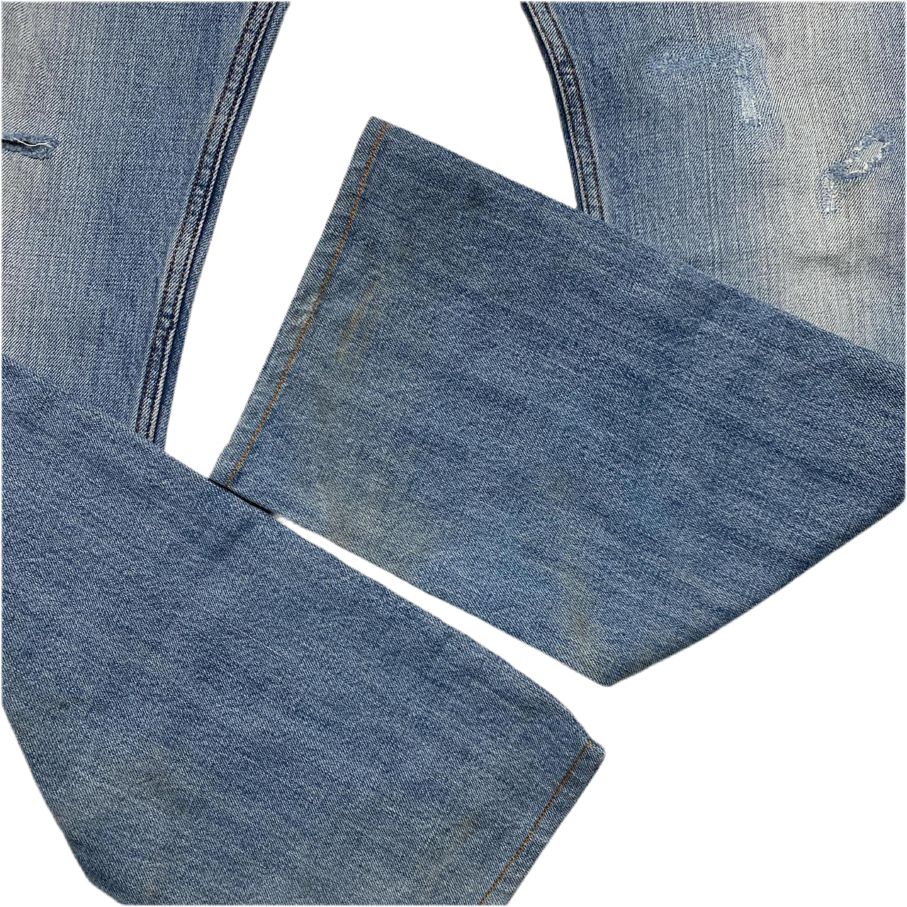 Stone Island Light Blue Stonewashed Distressed Jeans (32W)