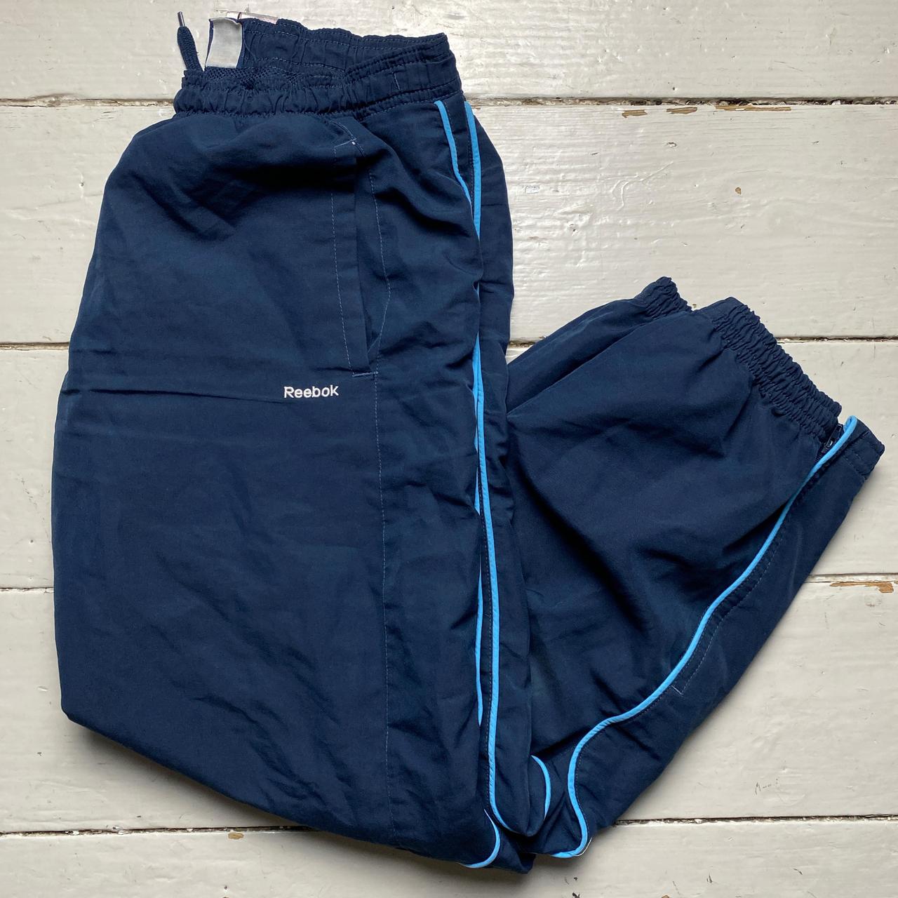 Reebok Navy White and Blue Shell Trackpant Bottoms