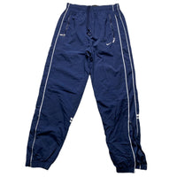 Nike Vintage y2k Swoosh Navy and White Shell Trackpant Bottoms (XS)