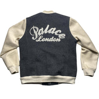 Palace London Wool Bomber Jacket Grey and White (XL)