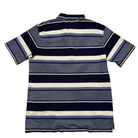 Yves Saint Laurent YSL Striped Navy Purple and White Polo Shirt (2XL)
