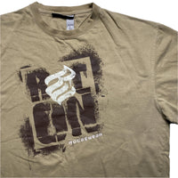 Rocawear Long Sleeve Tan Spray Paint T Shirt (L)