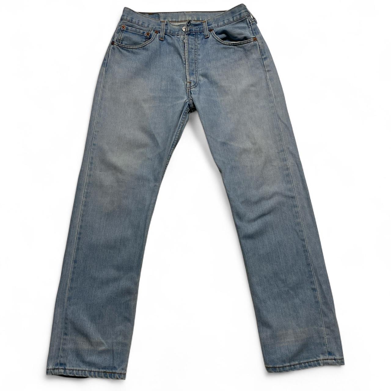 Levis 501 Light Blue Distressed Baggy Vintage Jeans (32W)