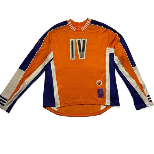 Ivy Park Adidas Originals Orange White and Blue Long Sleeve Jersey T Shirt