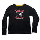 Evisu Tailor Salon Black Red and Yellow Long Sleeve T Shirt (L)