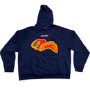 Bape A Bathing Ape Navy and Orange Yellow Hoodie (2XL)