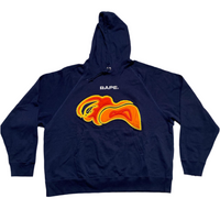 Bape A Bathing Ape Navy and Orange Yellow Hoodie (2XL)