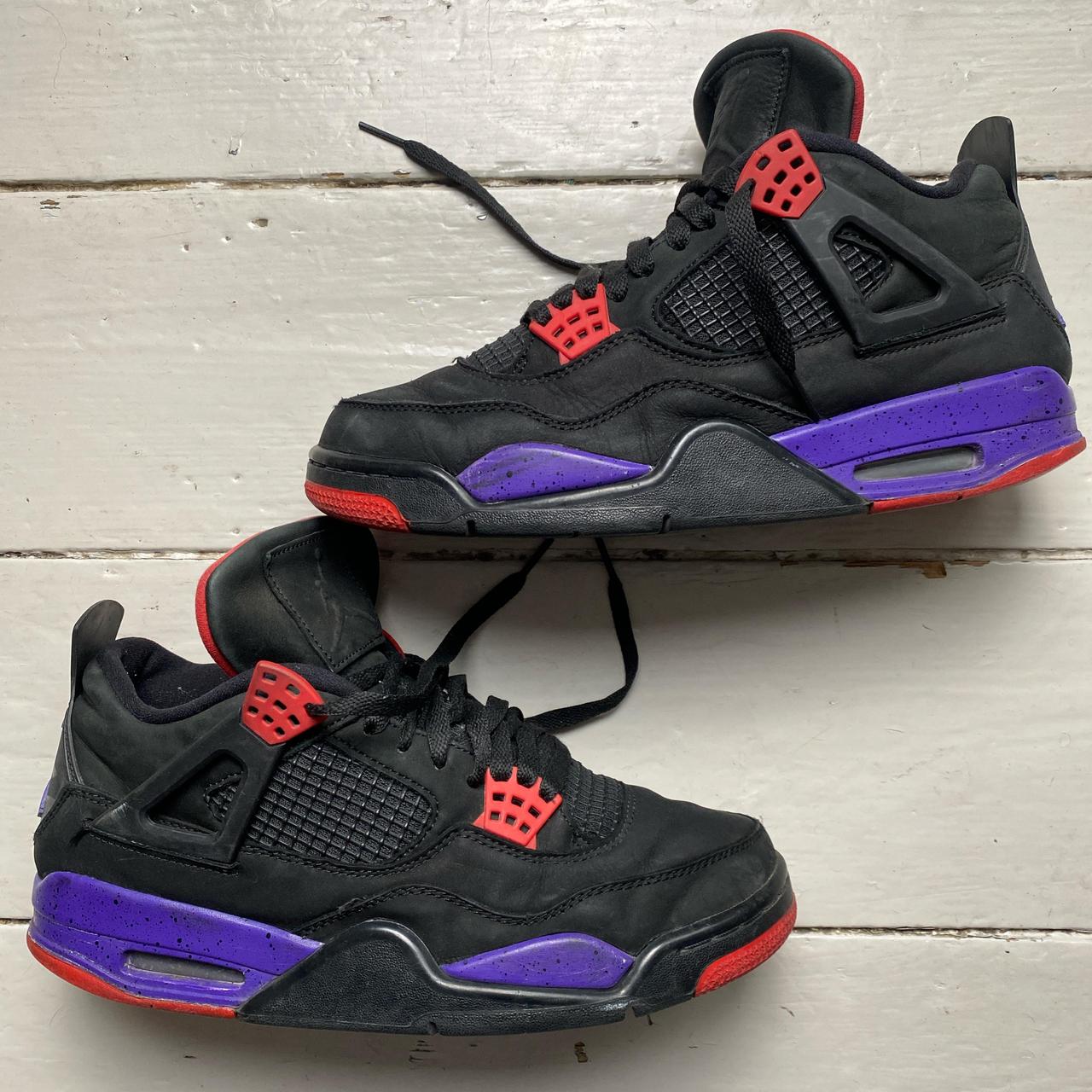 Jordan 4 Raptors Black Red and Purple