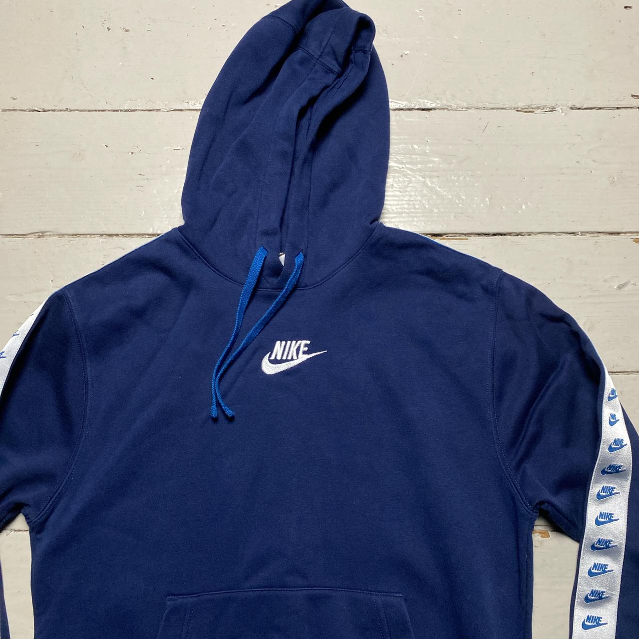 Nike Navy and White Swoosh Hoodie