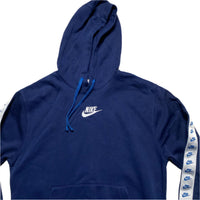 Nike Navy and White Swoosh Hoodie (S)