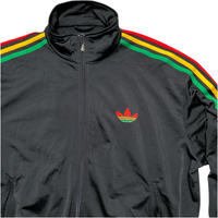 Adidas Originals Rasta Black Red Green and Yellow Stripe Bomber Tracksuit Jacket (XL)
