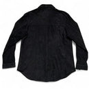 Black Suede Leather Long Sleeve Shirt (M)