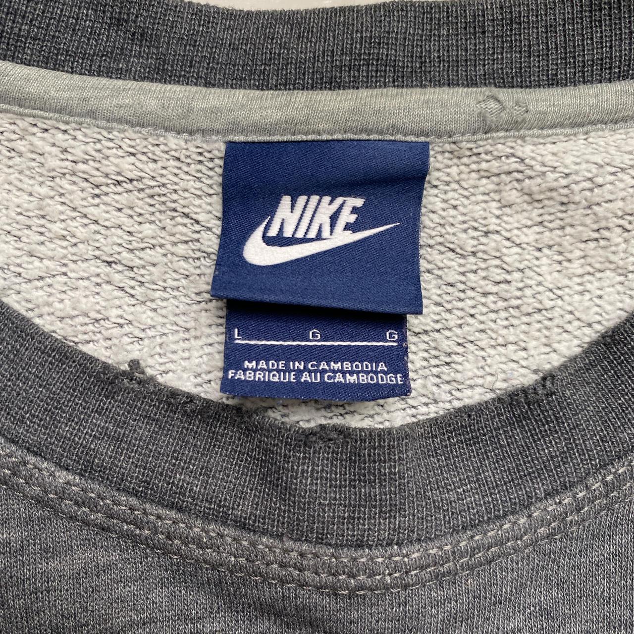 Nike Grey and White Swoosh Jumper