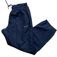 Nike Swoosh Navy and White Shell Trackpant Baggy Bottoms (XL)