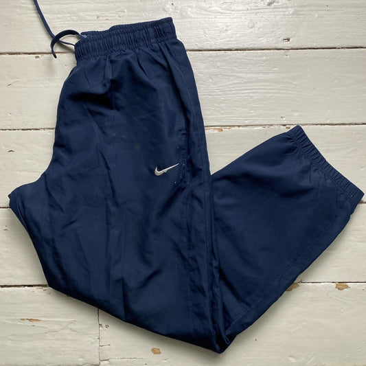 Nike Swoosh Navy and White Shell Trackpant Baggy Bottoms