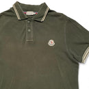 Moncler Khaki Green and White Polo Shirt (M)