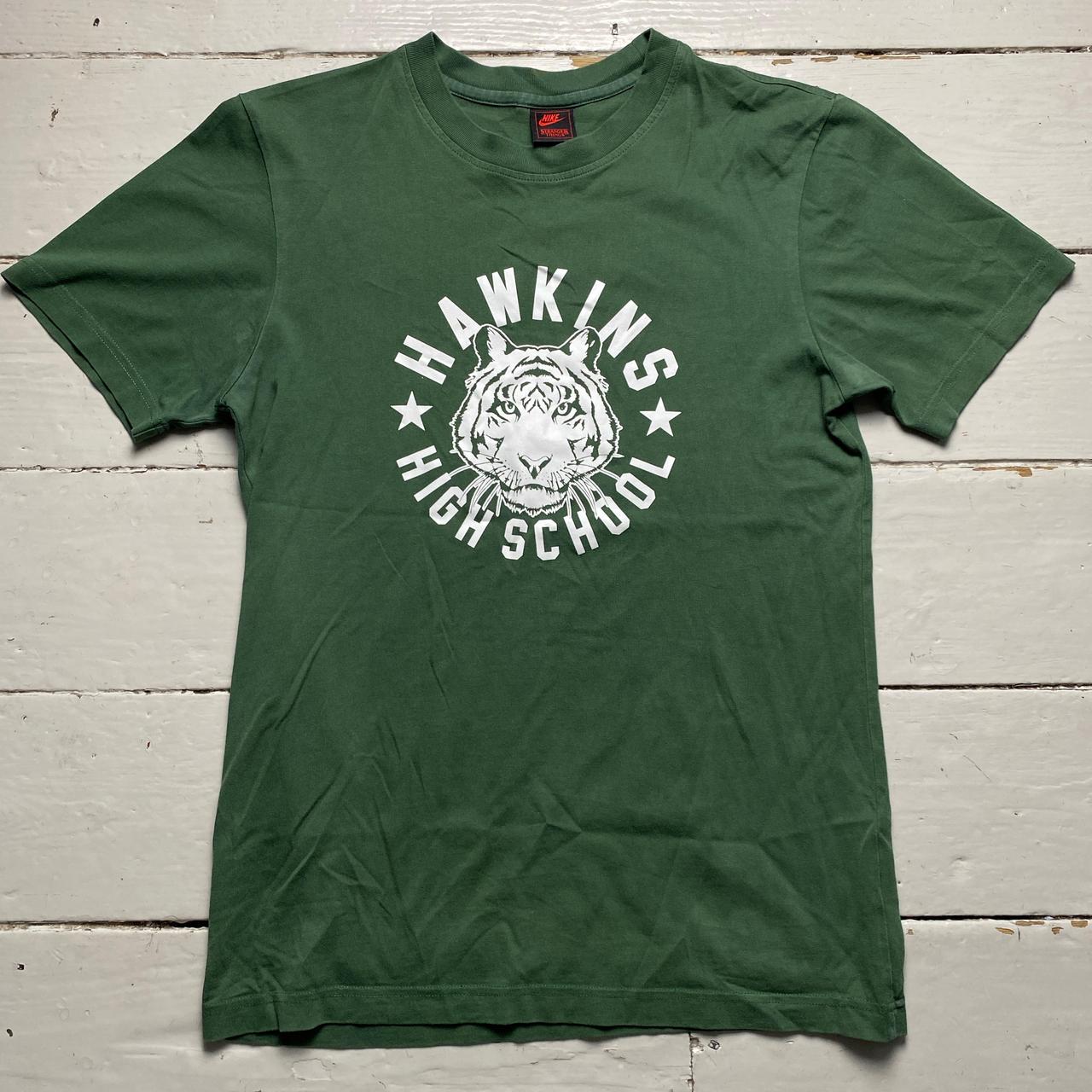 Hawkins High School Nike Stranger Things Green and White T Shirt