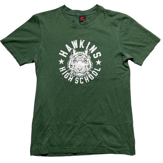 Hawkins High School Nike Stranger Things Green and White T Shirt (S)