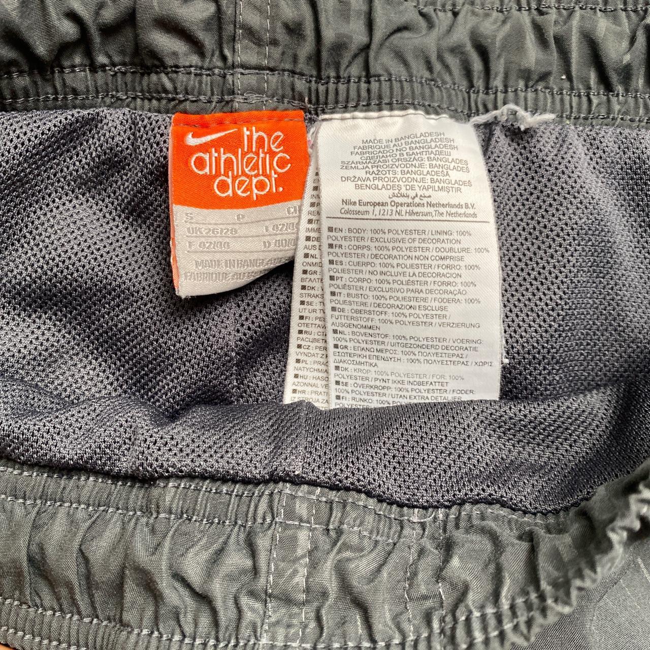 Nike Vintage Spellout Grey and White Shell Baggy Trackpant Bottoms (S)