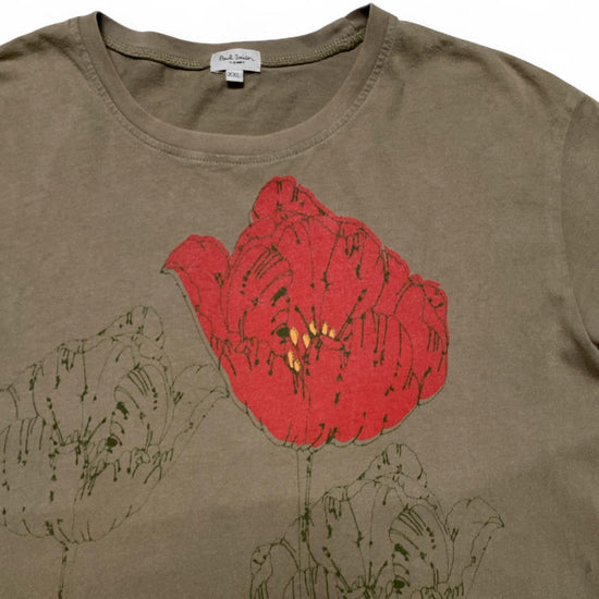 Paul Smith Brown and Red Flower T Shirt (2XL)