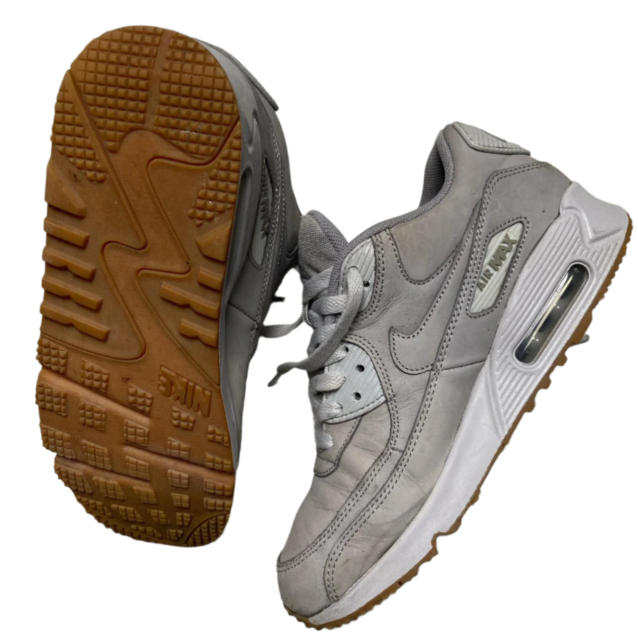Nike Air Max 90 Grey and White Gum Sole (UK 6)