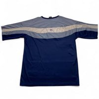 FUBU Navy Light Blue and White Vintage y2k Striped Jersey (XL)