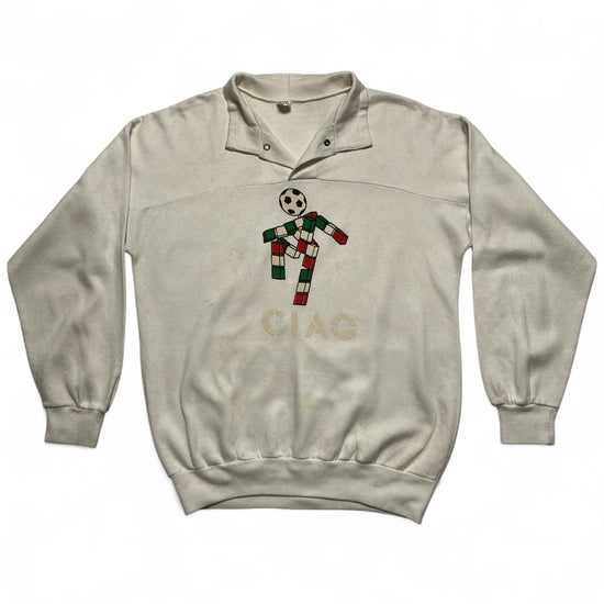 Italy Ciao Football Vintage World Cup Cream White Jumper (2XL)