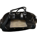 Juicy Couture Brown Suede and Silver Crown Doggy Couture Dog or Cat Holder Travel Bag