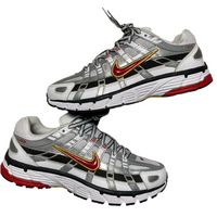 Nike P-6000 White Red Silver and Gold Womens Trainers (UK 6.5)