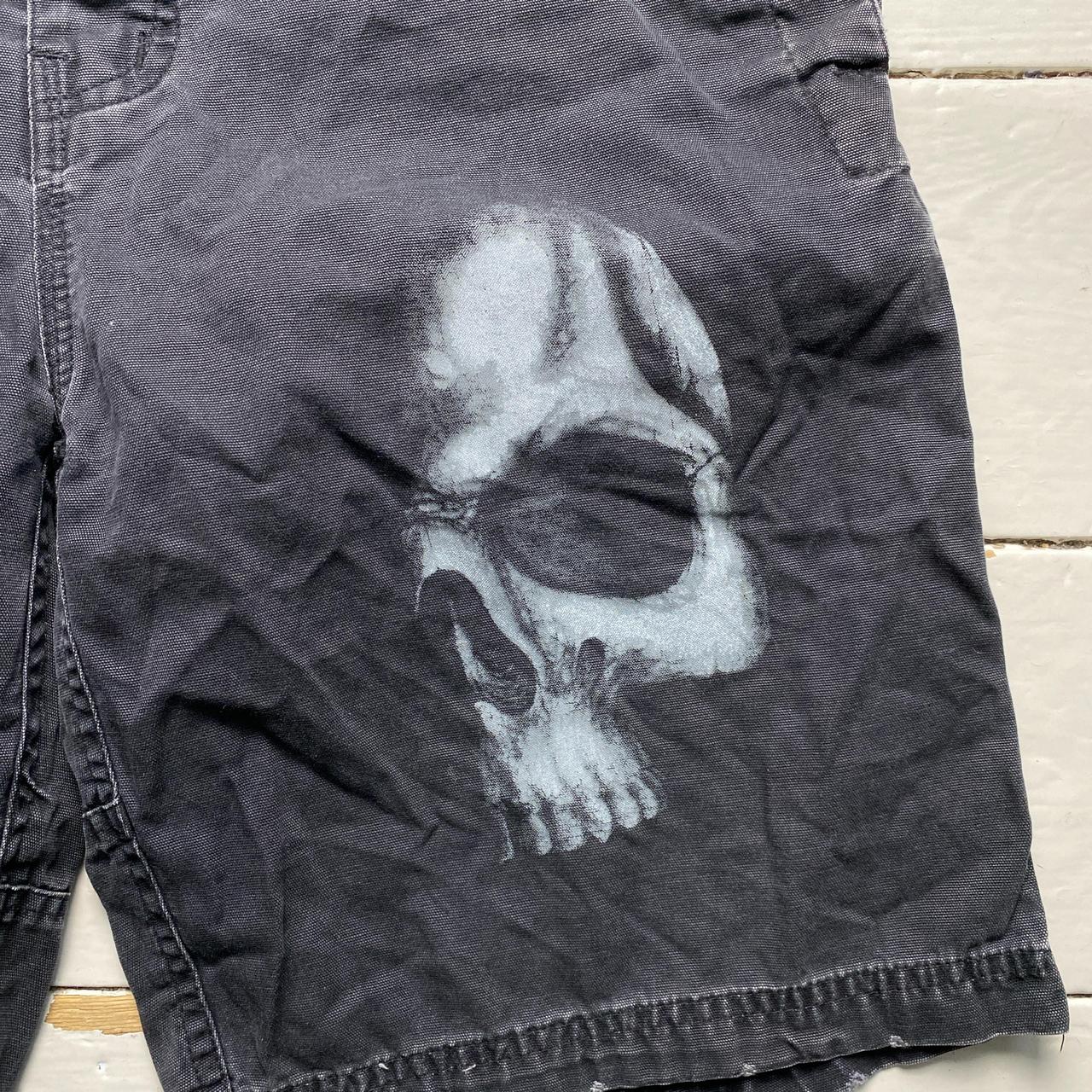 Spiral Vintage Baggy Skull Cargo Jort Shorts