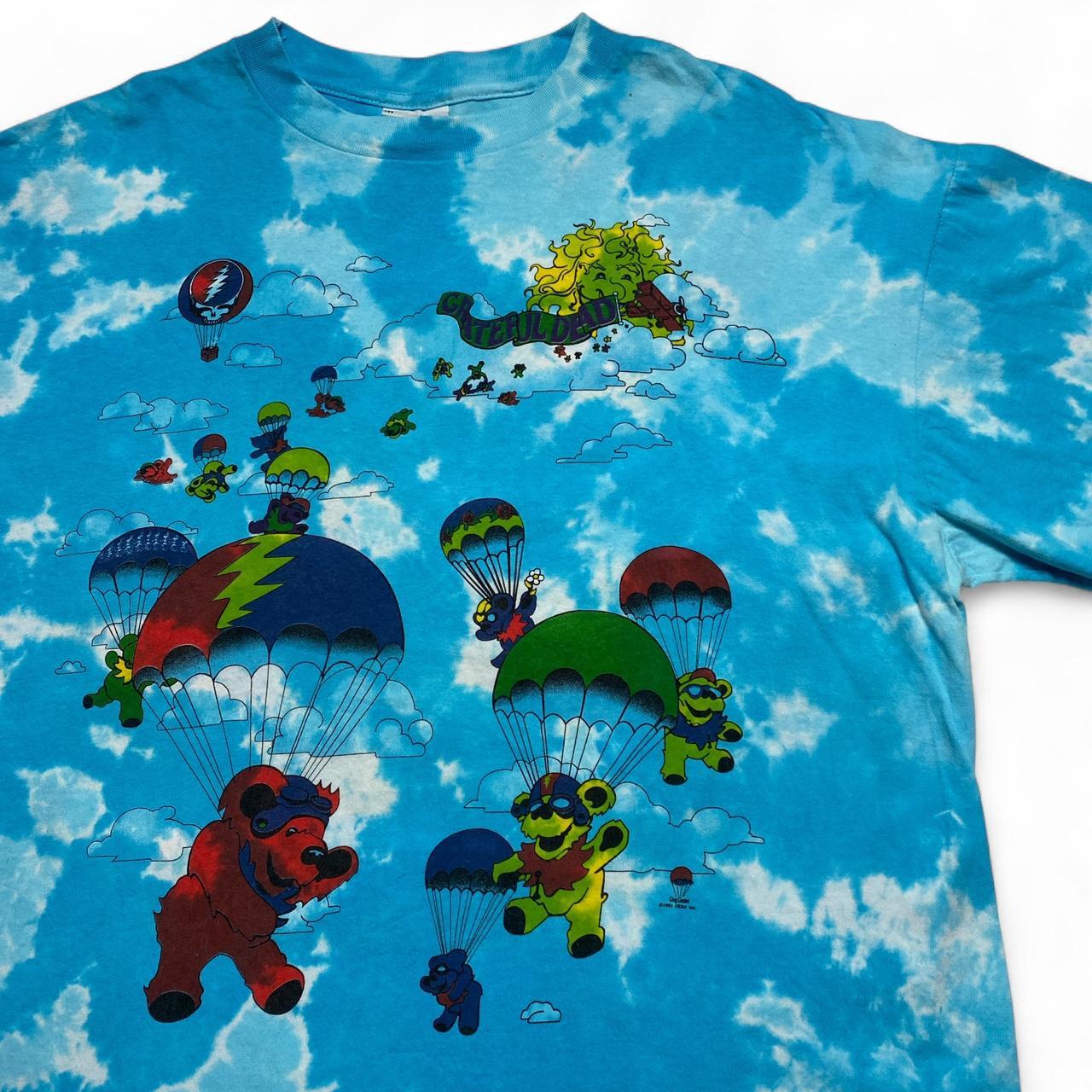 Grateful Dead Blue Tie Dye Vintage 90’s Single Stitch 1993 Parachute Bears T Shirt
