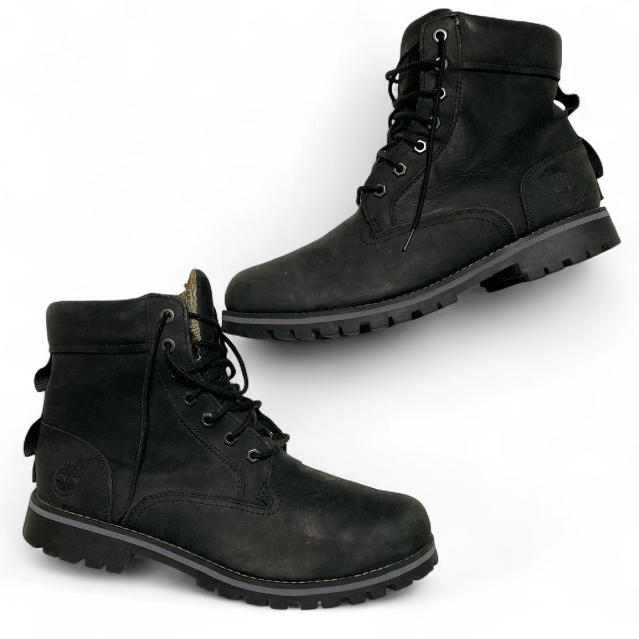 Timberland Black High Top Nubuck Leather Boots