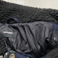 The Kooples Navy Sherpa Trim Black Puffer Coat (XL)