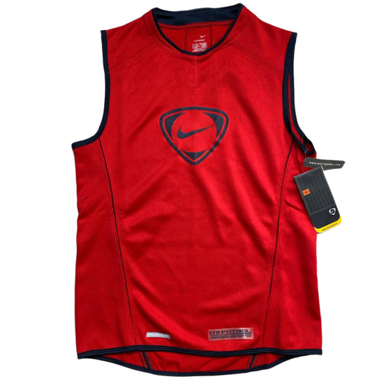 Nike Football Vintage y2k Vest Red and Navy (XS)