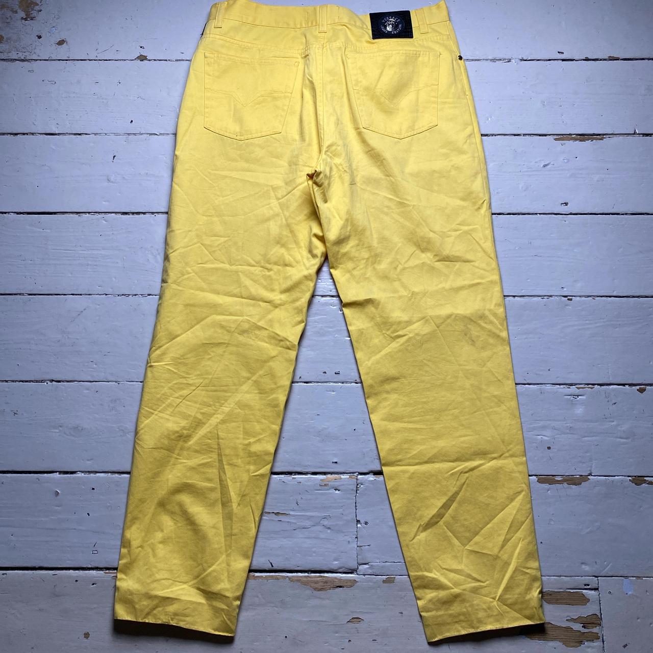 Versace Jeans Couture Yellow Vintage Baggy Jeans Trousers