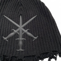 Unknown London Daggers Black Grunge Tassel Beanie Hat