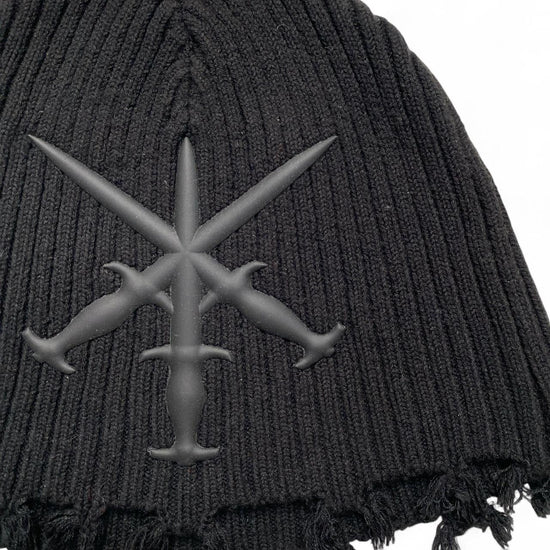 Unknown London Daggers Black Grunge Tassel Beanie Hat