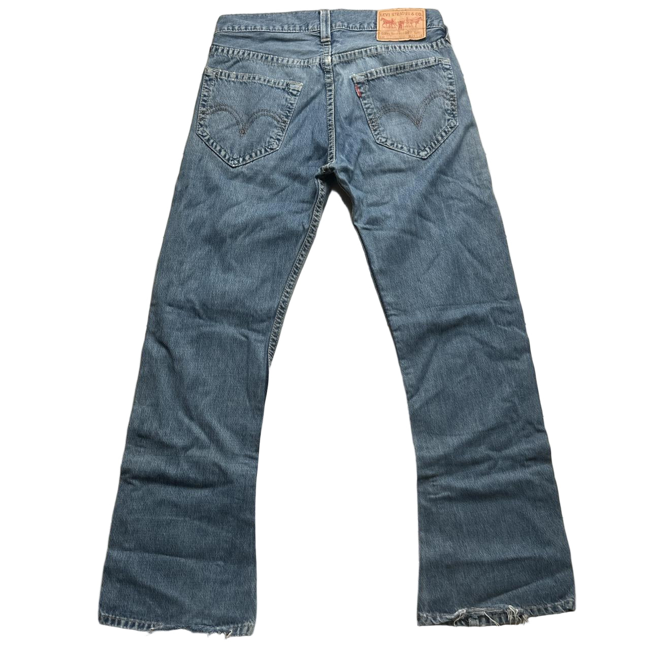 Levis 907 Vintage Flared Baggy Distressed Jeans (34W)