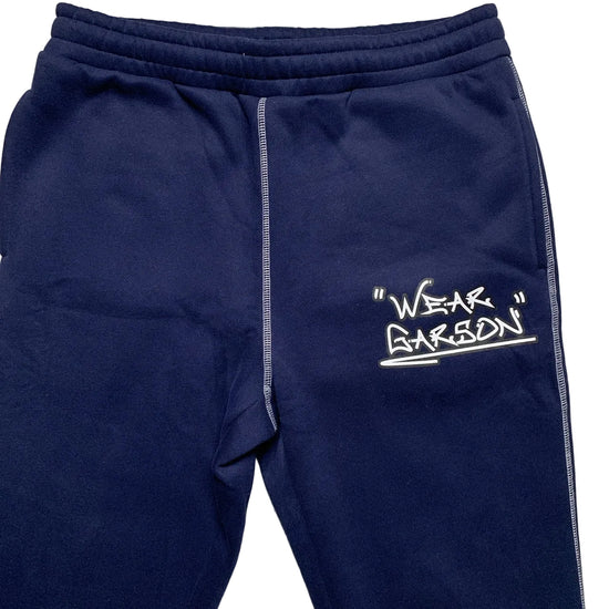 Navy The Trio Contrast Stitch Sweatpants (S,M,L,XL)